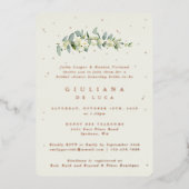 クリームスエレガントノーベリー+ユーカリブライダルシャワー 箔招待状 (正面)