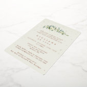 クリームスエレガントノーベリー+ユーカリブライダルシャワー 箔招待状 (回転した状態)