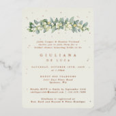 クリームスエレガントノーベリー+ユーカリブライダルシャワー 箔招待状 (正面)