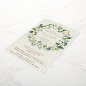 クリームスエレガントノーベリー+ユーカリブライダルシャワー 箔招待状 (回転した状態)