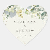 クリームスエレガントノーベリー+ユーカリリース結婚ズ ハートシール (正面)