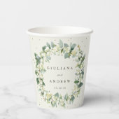 クリームスエレガントノーベリー+ユーカリリース結婚ズ 紙コップ (裏面)