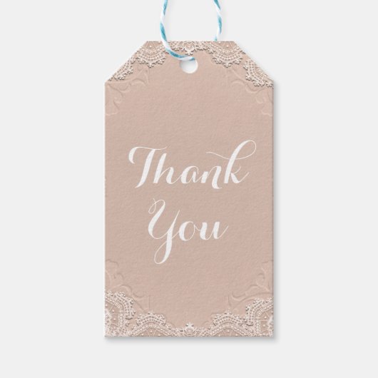 クリームスエードレザーヴィンテージレースウェスタン結婚ズ ギフトタグ (正面)