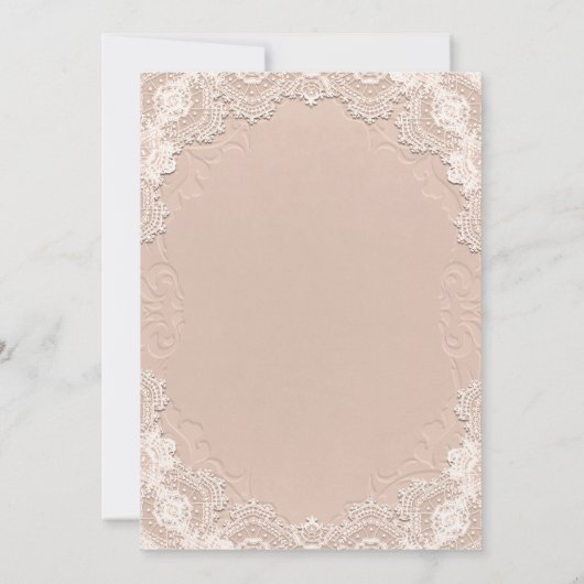 クリームスエードレザーヴィンテージレースウェスタン結婚ズ 招待状 (裏面)