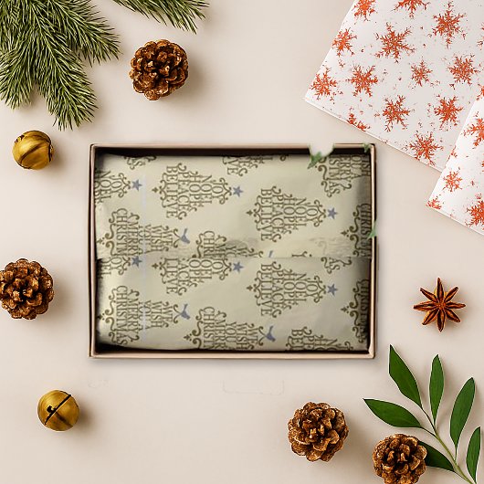 クリームスクリプトツリーパターンフェスティバル 薄葉紙