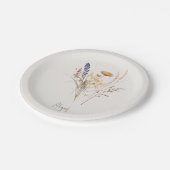 クリームスクリプト秋の花柄シャワーパーティー コックテール ペーパープレート (アングル)