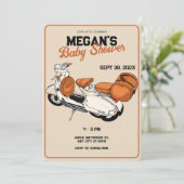 クリームスクーター赤ちゃんシャワー 招待状 (スタンド正面)