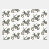 クリームストライプズバイクアイビージャングル誕生日 ラッピングペーパーシート (正面2)