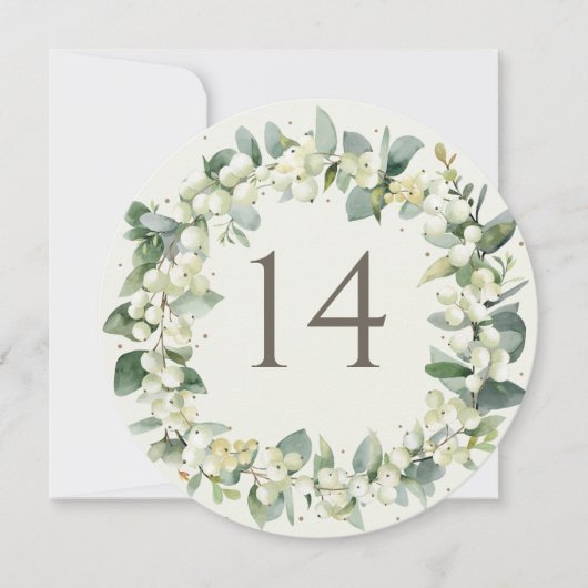 クリームスノーベリー結婚+ユーカリのテーブル番号 (正面)