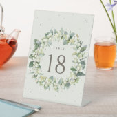 クリームスノーベリー結婚+ユーカリのテーブル番号 台座サイン (インサイチュ)