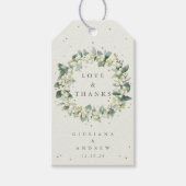 クリームスノーベリー結婚+ユーカリの愛感謝してい& ギフトタグ (正面)