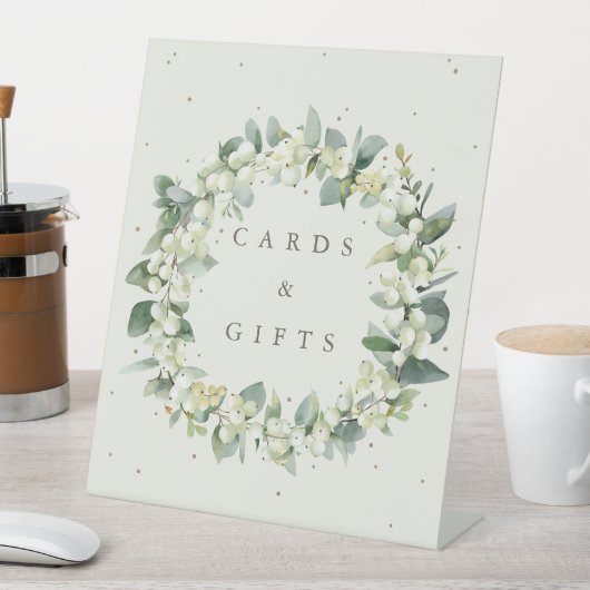 クリームスノーベリー+ユーカリウェディングギフト+カード 台座サイン (インサイチュ)