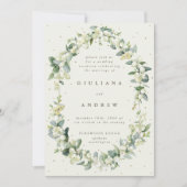 クリームスノーベリー+ユーカリウェディングレセプションのみ 招待状 (正面)