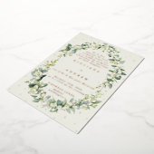 クリームスノーベリー+ユーカリウェディングレセプションのみ 箔招待状 (回転した状態)