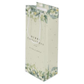 クリームスノーベリー+ユーカリクリスマス/ホリデー ワインギフトバッグ (正面アングル)