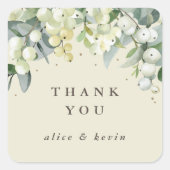 クリームスノーベリー+ユーカリスクリスマスサンキュー スクエアシール (正面)