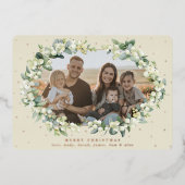 クリームスノーベリー+ユーカリスクリスマスフォト 箔シーズンカード (正面)