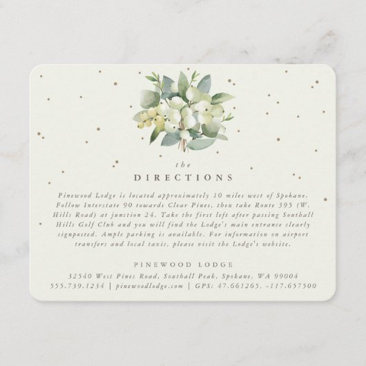 クリームスノーベリー+ユーカリブーケの方向 エンクロージャーカード (正面)