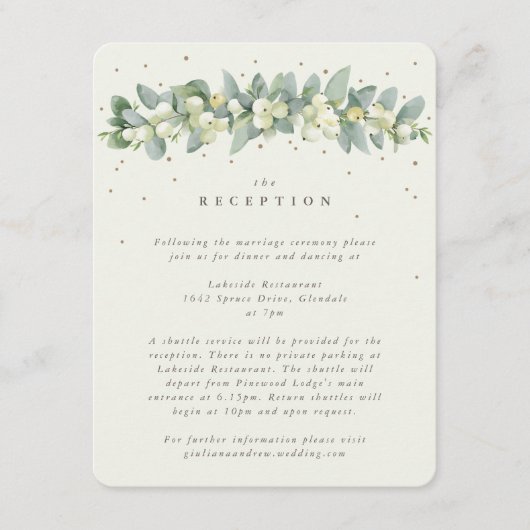 クリームスノーベリー+ユーカリプトゥスガーランド披露宴 エンクロージャーカード (正面)