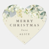 クリームスノーベリー+ユーカリメリークリスマス/カスタム ハートシール (正面)