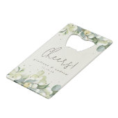 クリームスノーベリー+ユーカリ冬のウェディングミニ クレジットカード栓抜き (正面アングル)