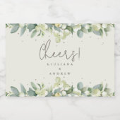 クリームスノーベリー+ユーカリ冬のウェディングミニ リキュールボトルラベル (シングルラベル)