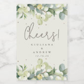 クリームスノーベリー+ユーカリ冬のウェディングミニ ワインラベル (シングルラベル)