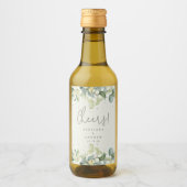 クリームスノーベリー+ユーカリ冬のウェディングミニ ワインラベル (正面)