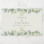 クリームスノーベリー+ユーカリ冬の結婚式のお願い フードラベル (シングルラベル)