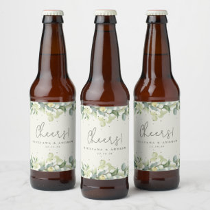 クリームスノーベリー+ユーカリ冬の結婚式 ビールラベル
