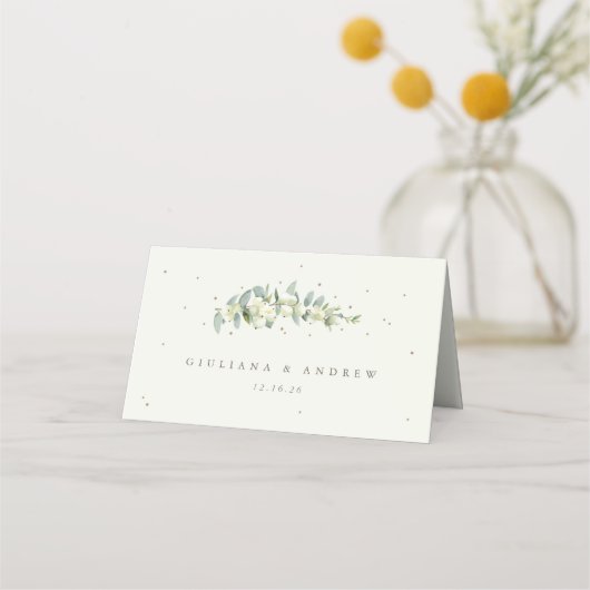 クリームスノーベリー+ユーカリ冬の結婚式 プレイスカード (裏面)