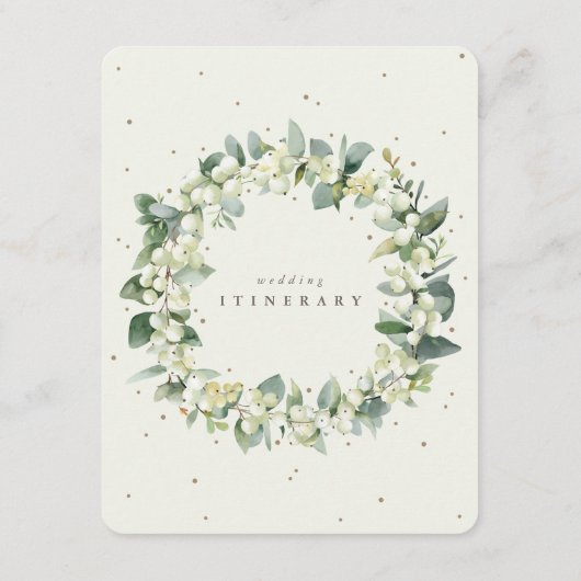 クリームスノーベリー+ユーカリ結婚の旅程 エンクロージャーカード (裏面)