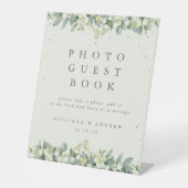 クリームスノーベリー+ユーカリ結婚スのフォトゲストブック 台座サイン (正面)