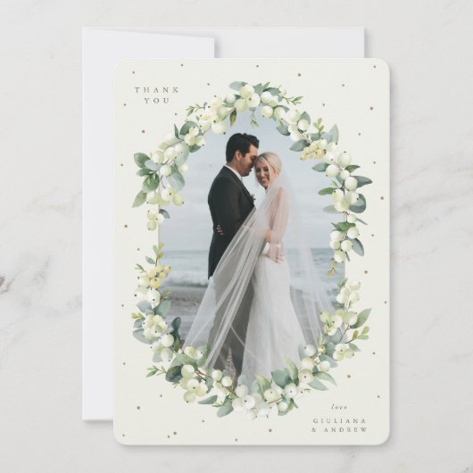 クリームスノーベリー+ユーカリ結婚スの写真 サンキューカード (正面)