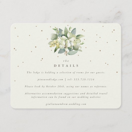 クリームスノーベリー+ユーカリ結婚ブーケ詳細 エンクロージャーカード (正面)