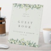 クリームスノーベリー+ユーカリ結婚プスゲストブック 台座サイン (インサイチュ)