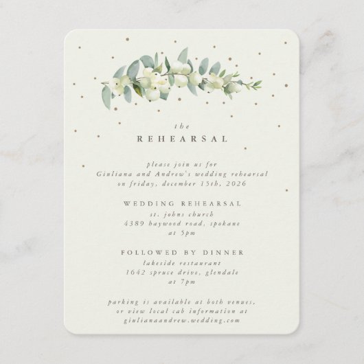 クリームスノーベリー+ユーカリ結婚リハーサル エンクロージャーカード (正面)