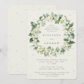 クリームスノーベリー+ユーカリ結婚リハーサル 招待状 (正面/裏面)