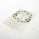 クリームスノーベリー+ユーカリ結婚リハーサル 箔招待状 (回転した状態)