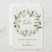 クリームスノーベリー+ユーカリ表番号 招待状 (正面)