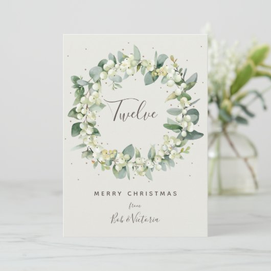 クリームスノーベリー+ユーカリ表番号 招待状 (スタンド正面)