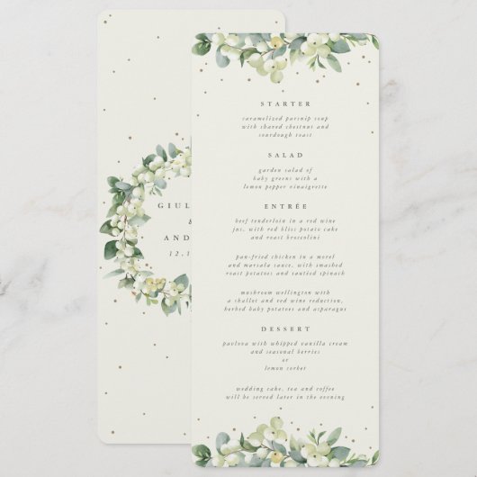 クリームスノーベリー+ユーカリ4コースフラ結婚ット メニュー (正面/裏面)