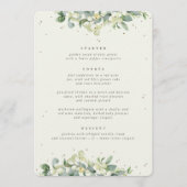 クリームスノーベリー + ユーカリ 3 コース ウェディング メニュー (正面)