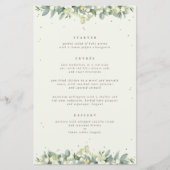 クリームスノーベリー + ユーカリ 3 コース ウェディング メニュー (正面)