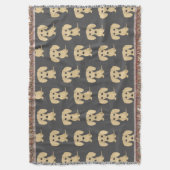 クリームスムースコーティングされたダックスシュント犬のパターン スローブランケット (正面縦)