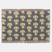クリームスムースコーティングされたダックスシュント犬のパターン スローブランケット (正面)