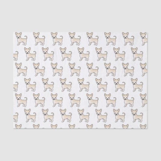 クリームスムースコートチワホアカワイドッグパターン 薄葉紙 (正面)