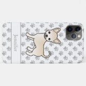 クリームスムースコートチワワのキャラクターデザイン 犬 名前入り Case-Mate iPhoneケース (裏面(横))