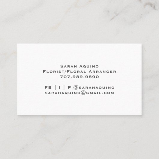 クリームセエレガントージマグノリアモノグラムのス花屋 名刺 (裏面)