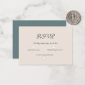 クリームセージウェディングRSVPカード ノートカード (正面/裏面インサイチュ)